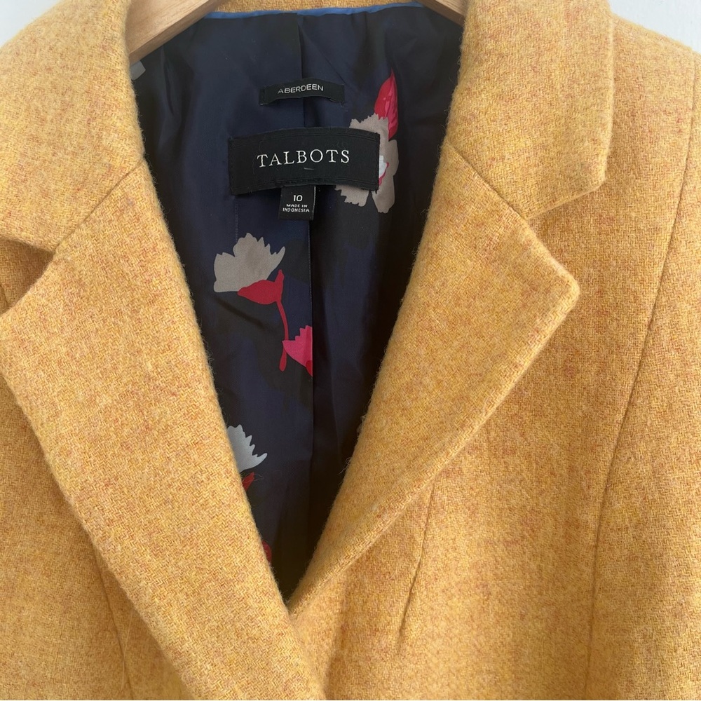 Talbots Aberdeen Wool Blazer Mustard Yellow Size 10 Classic Tailored Jacket - Picture 4 of 12